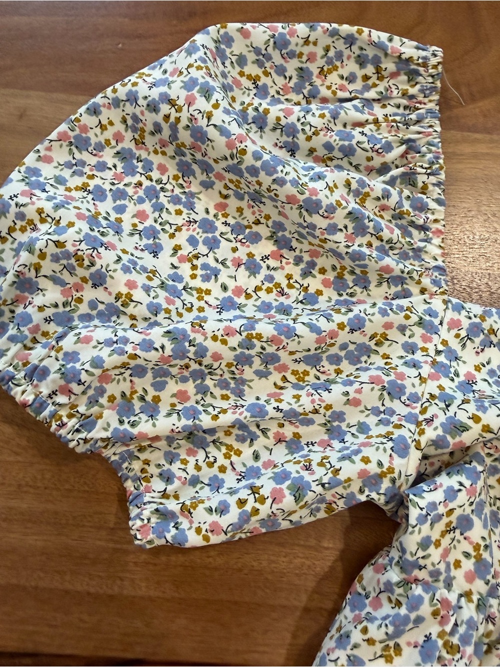 Lulu's White & Pastel Floral Puff-Sleeve Empire Waist Sundress Size Small - Picture 2 of 9